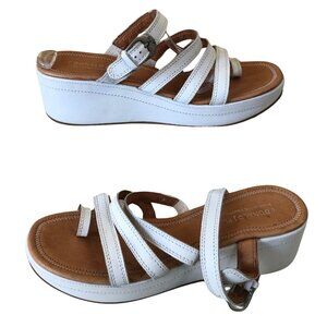 Donald Pliner White Leather Wedge Platform Shoe New $235 NWT Sz 11 Non-skid sole